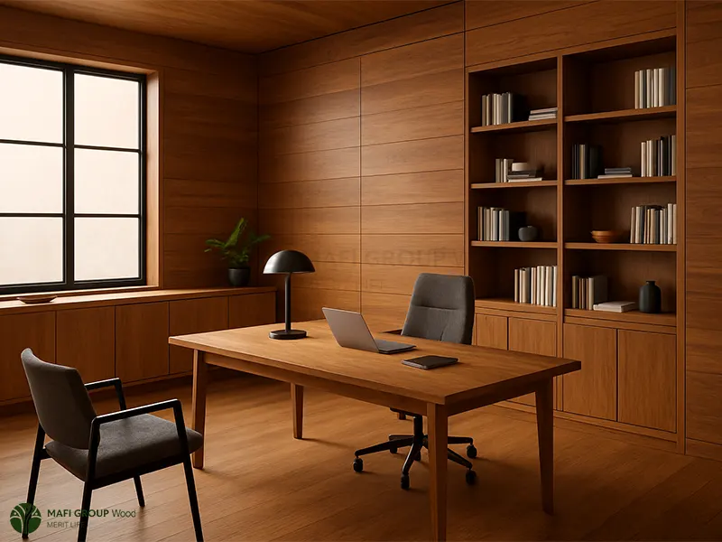 10 مدل دکوراسیون دفتر کار با چوب