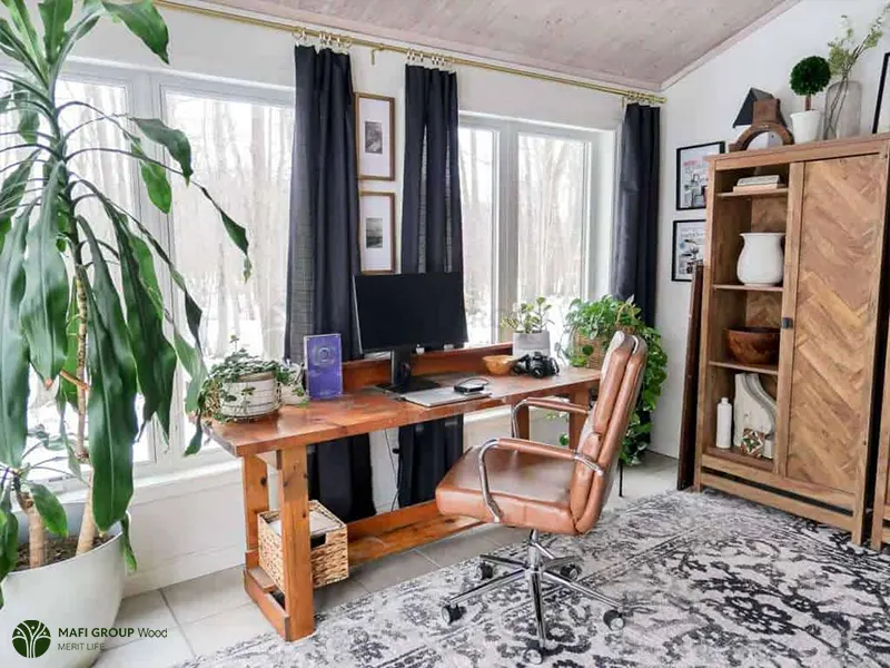 دفتر کار چوبی در خانه دفتر کار چوبی در خانه