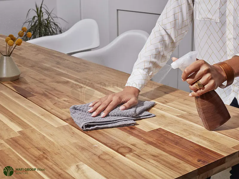 پاکسازی سطح چوب پیش از جلا دادن