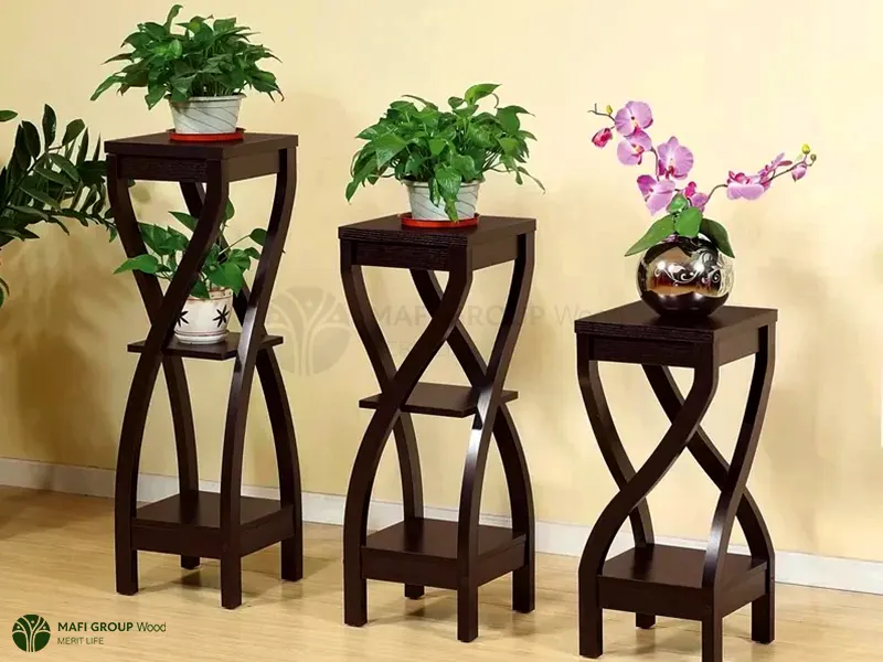 8 مدل استند گلدان چوبی