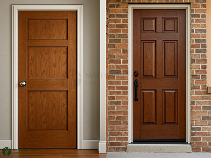 تفاوت بین درب چوبی داخلی و درب چوبی بیرونی