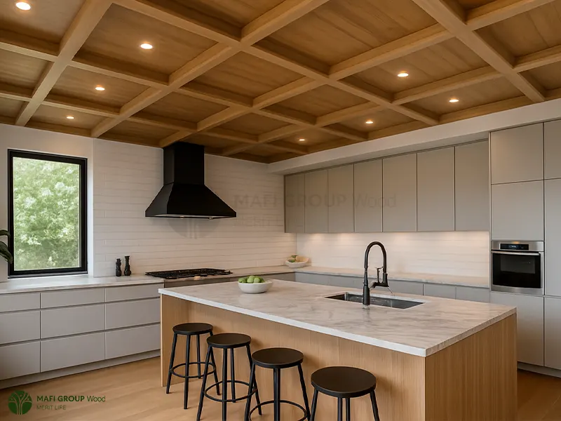 9 مدل سقف چوبی برای آشپزخانه
