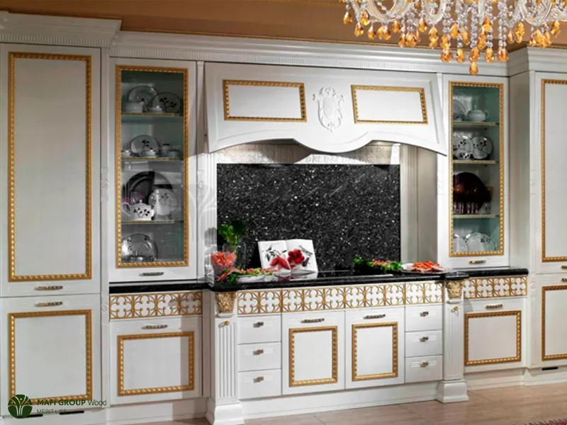 کابینت رومی سفید طلایی
