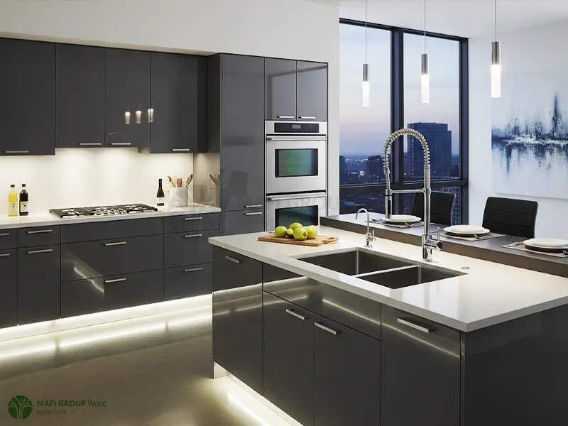 کابینت مدرن با سینک توکار