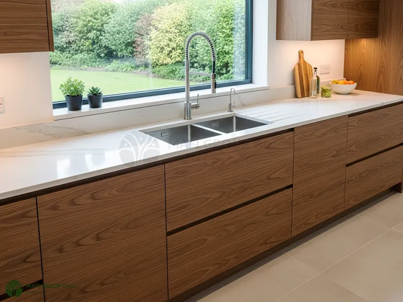 دکوراسیون آشپزخانه با کابینت ام دی اف