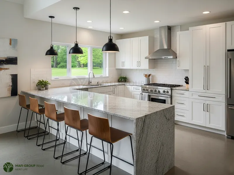 9 مدل کابینت با میز ناهار خوری