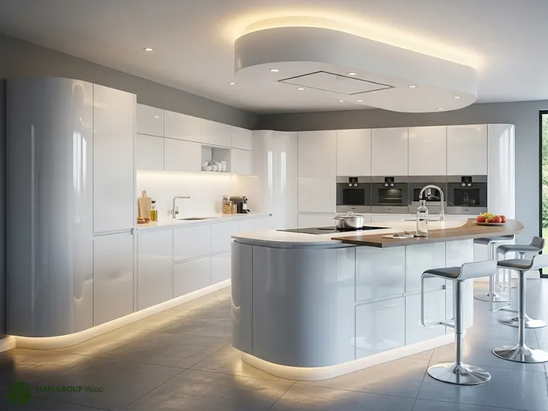 کابینت منحنی سفید