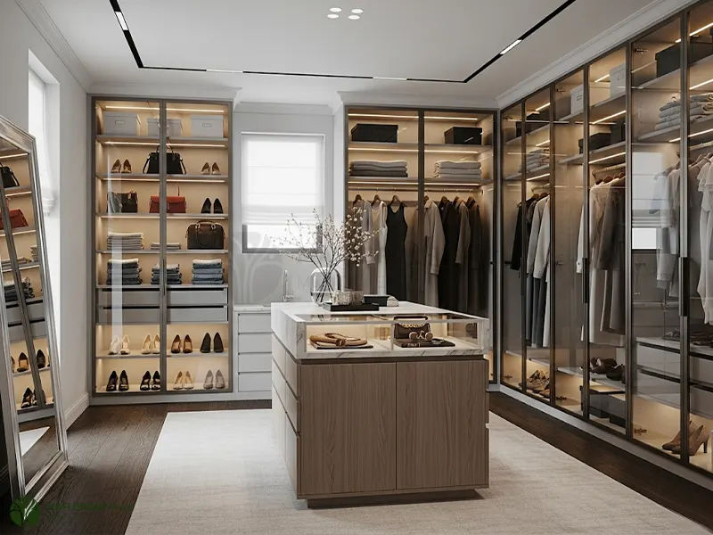 کلوزت روم با درب شیشه ای کلوزت روم با درب شیشه ای