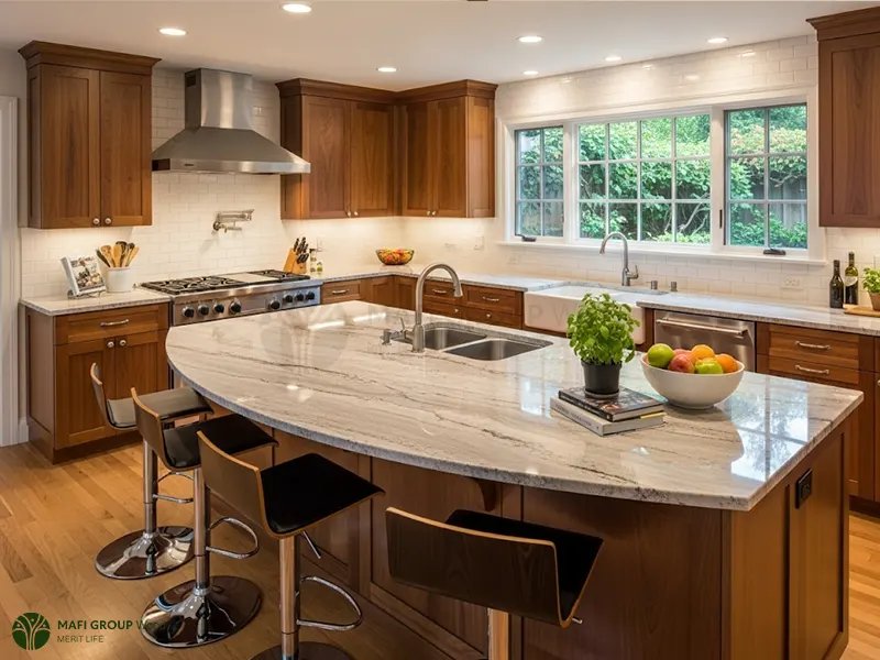 میز اپن با طراحی نیمدایره یا منحنی