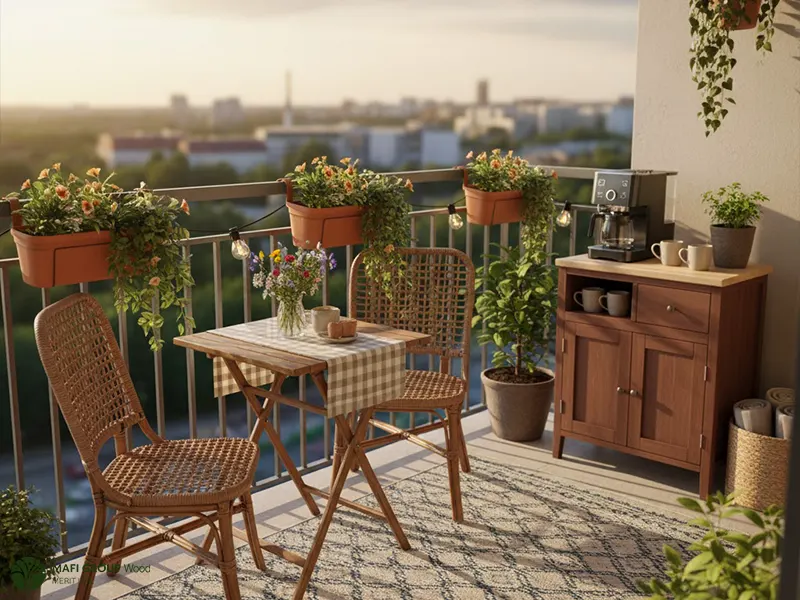 تزئین بالکن با وسایل ساده