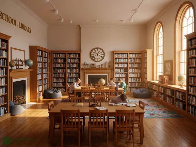 10 مدل کتابخانه برای مدرسه