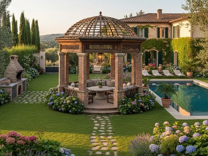 آلاچیق چوبی آجری آلاچیق چوبی آجری