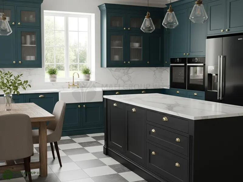 کابینت دو رنگ آشپزخانه