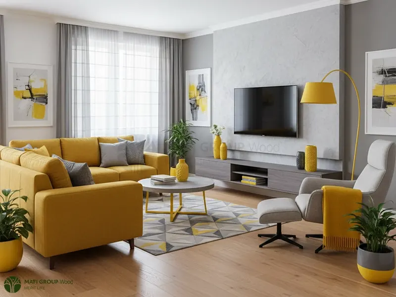 رنگ زرد و طوسی