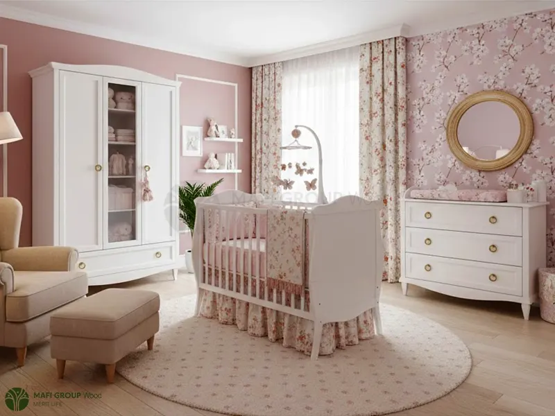 ست تخت و کمد نوزاد دختر