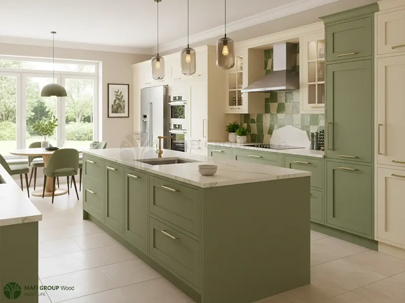 کابینت کرم و سبز