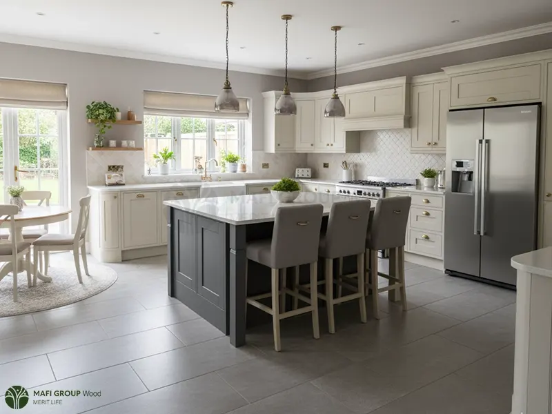 کابینت کرم و طوسی