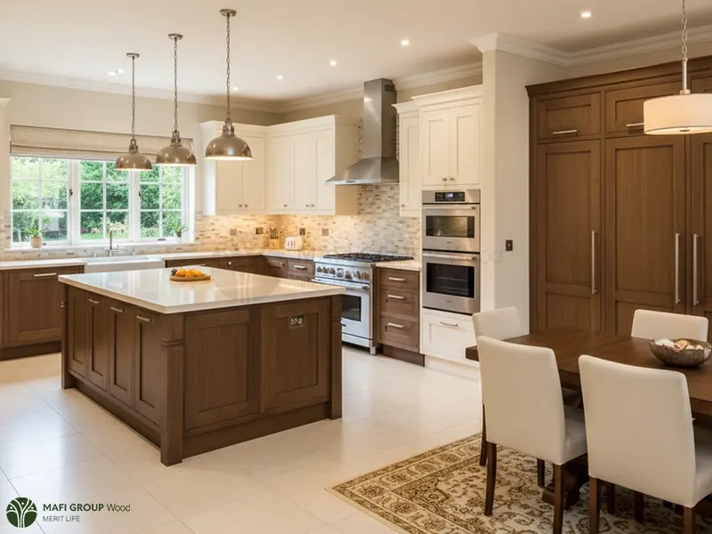 کابینت کرم و قهوه‌ای