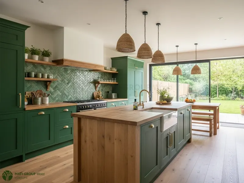 کابینت سبز با چه رنگی ست میشه؟