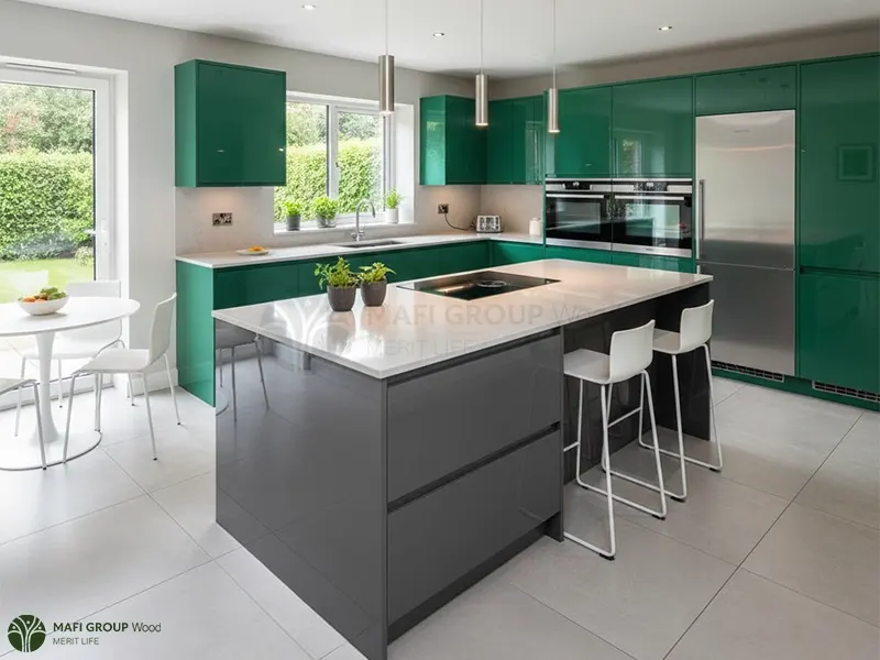 کابینت سبز و طوسی