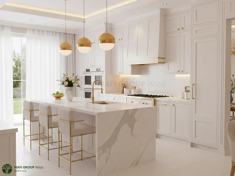 کابینت سفید طلایی